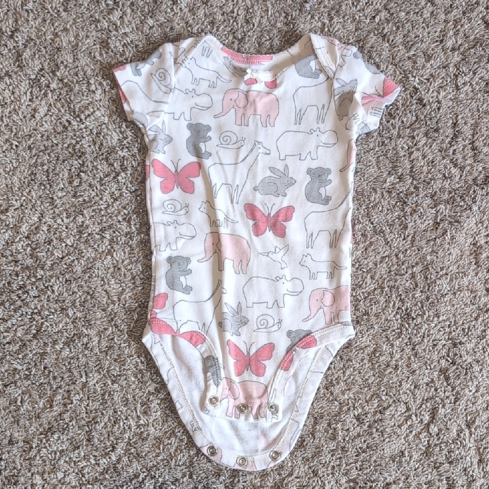 Carter's Pink and Gray Bodysuit Whimsical One Piece